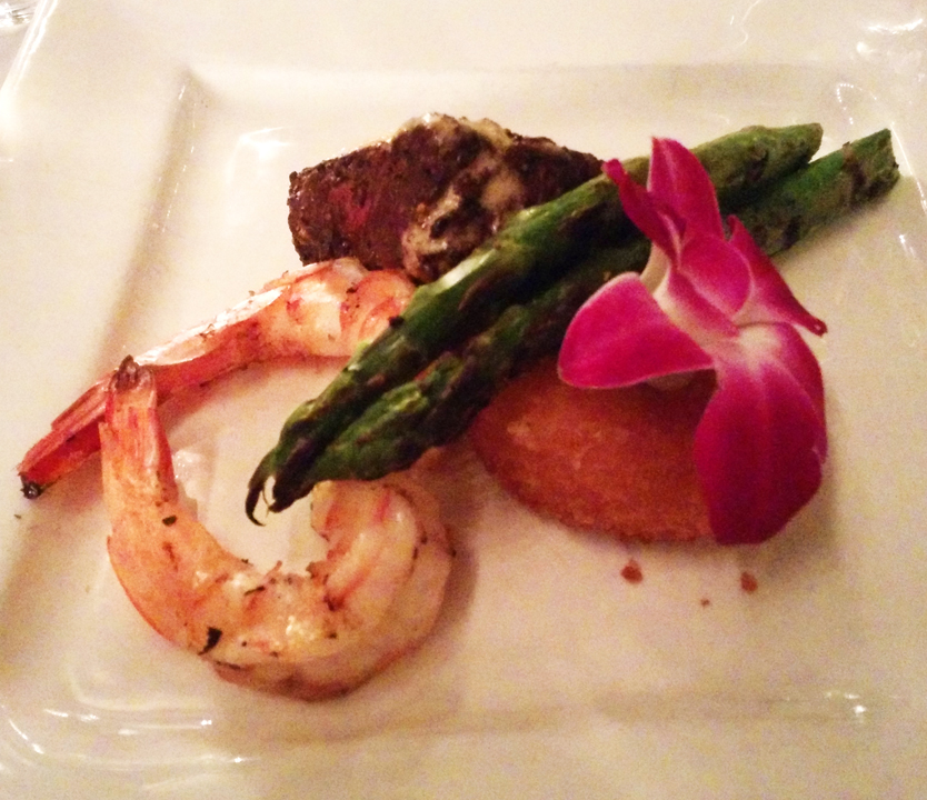 Petite filet and jumbo shrimp, Beachwalk Cafe