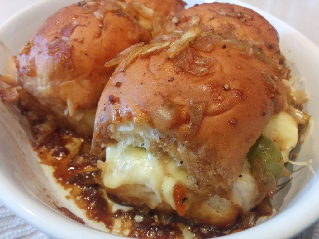 Baked Cheesy deli sliders Midlife Snowbird baked cheesy slidersSnowbird Recipe