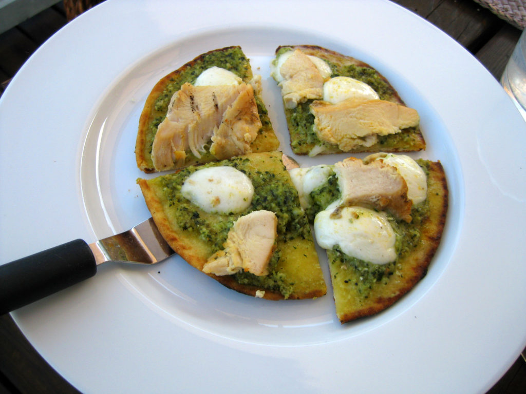 Midlife Snowbird Flatbread pizza with fresh mozzarella, pesto snowbird menu ideas Midlife Snowbird